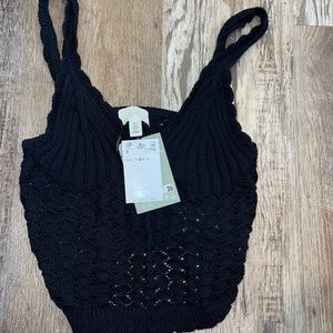 Cropped knitted h&m tank sweater